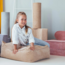 Pouf Ottoman en tissu velours côtelé doux – couleur Brown sugar
