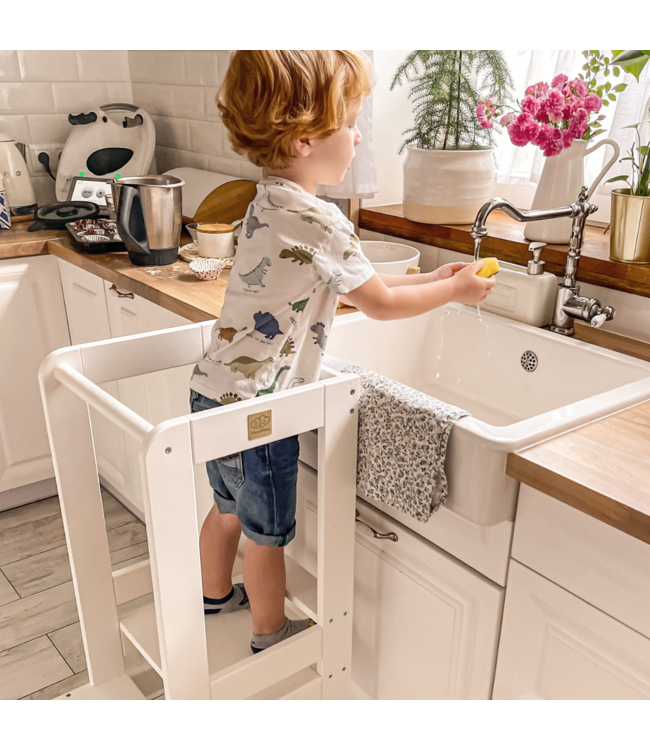 Leertoren hout – veilig en stabiel voor jonge kinderen