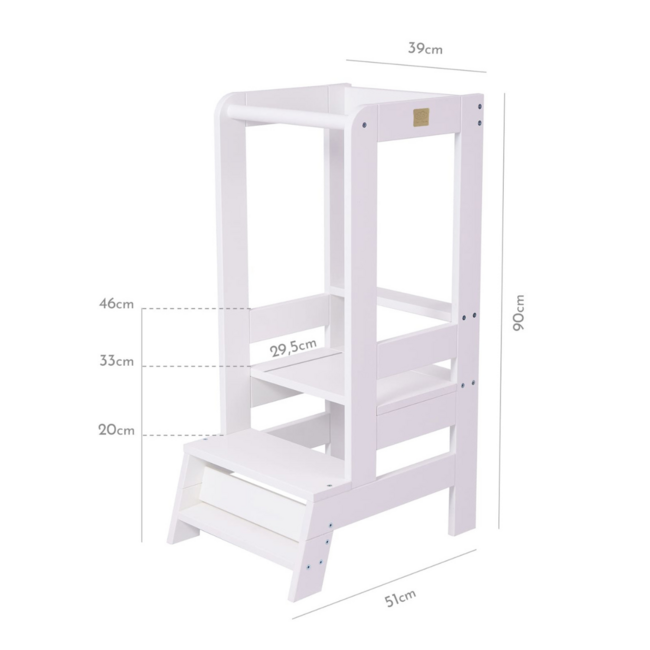 Wooden learning tower – safe and sturdy for young children