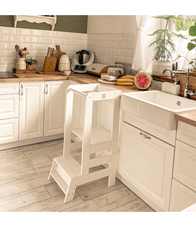 Leertoren hout – veilig en stabiel voor jonge kinderen