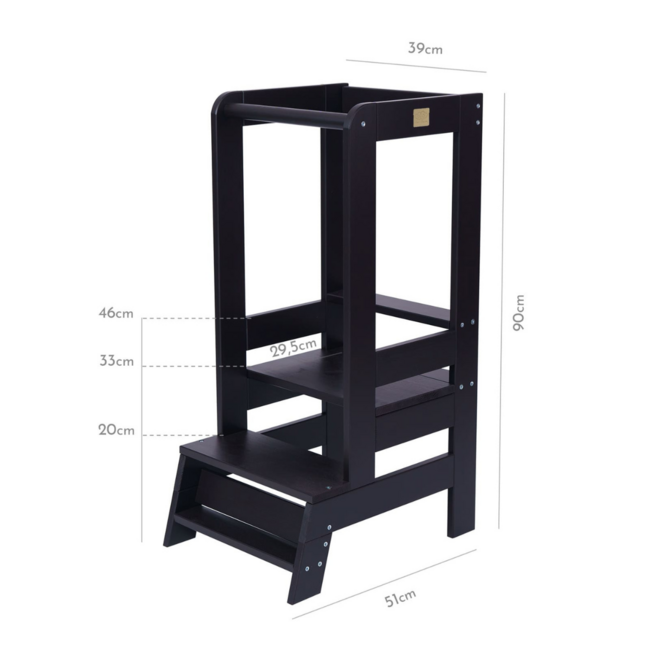 Wooden learning tower – safe and sturdy for young children