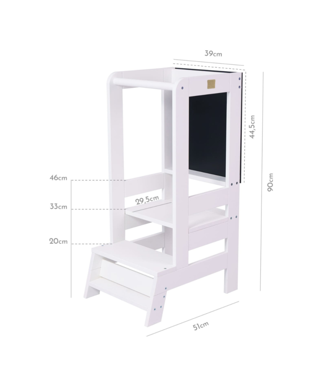 Leertoren met krijtbord – multifunctioneel en veilig voor kinderen