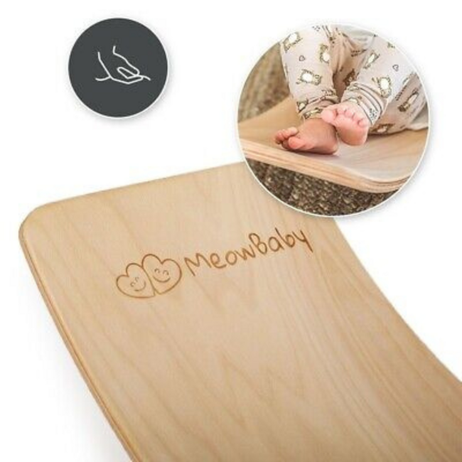 Planche d’équilibre en bois naturel avec feutre – gris pour le jeu et la motricité