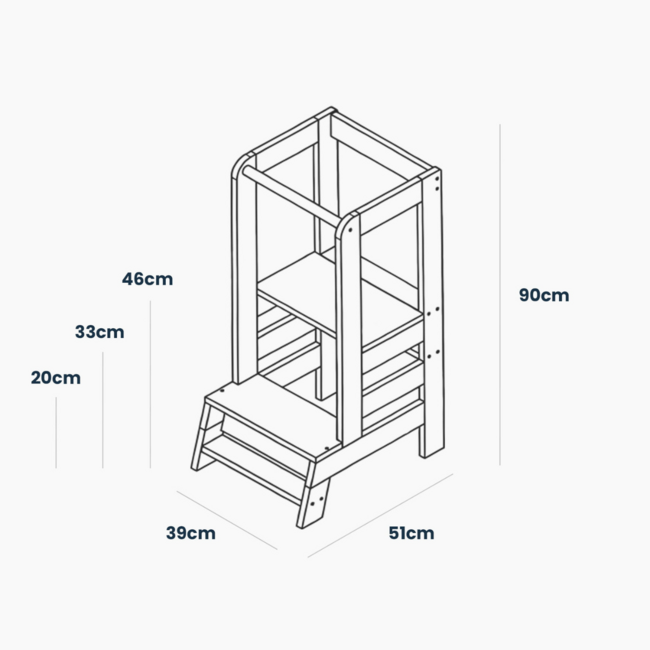 Leertoren met krijtbord – multifunctioneel en veilig voor kinderen