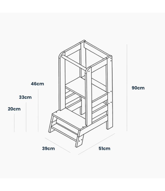 Leertoren met krijtbord – multifunctioneel en veilig voor kinderen