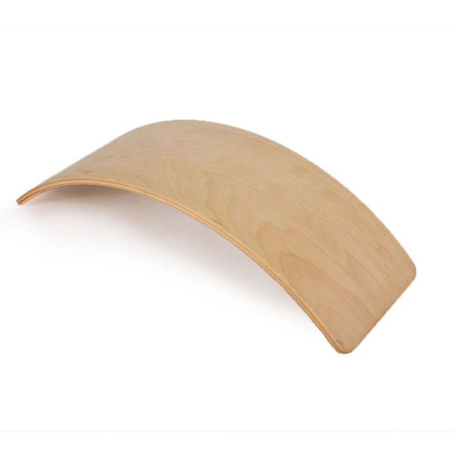 Wooden balance board in natural wood for play and motor skills