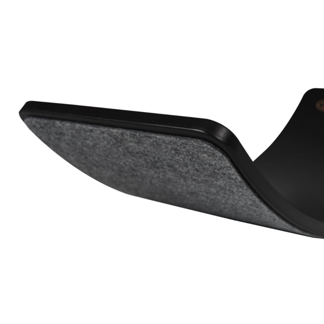 Wooden balance board with felt in black for play and motor skills