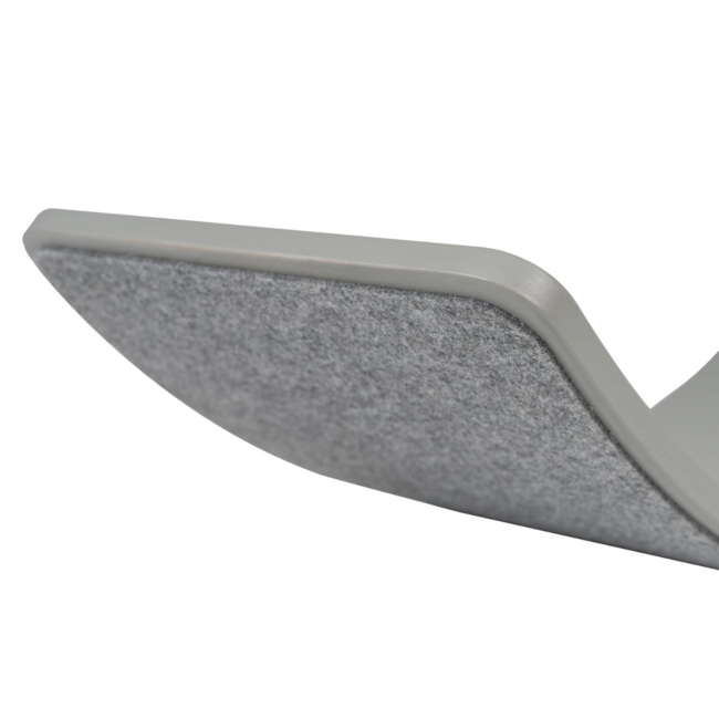 Wooden balance board with felt in grey for play and motor skills