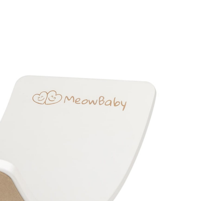 Wooden balance board with felt in white for play and motor skills