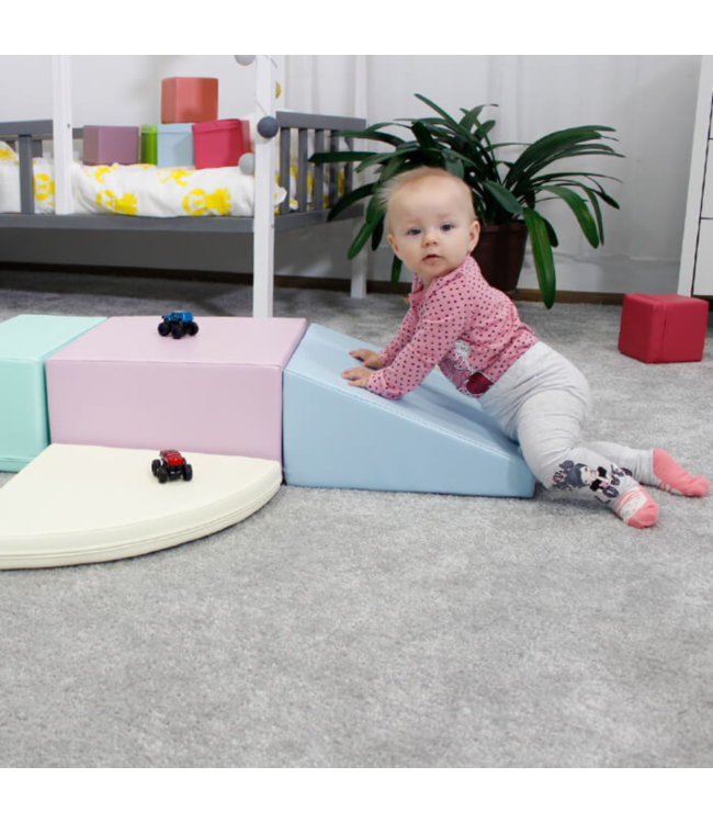 Foam blokken set corner pastel kleuren – zachte en kleurrijke blokken voor creatief spel en motorische ontwikkeling