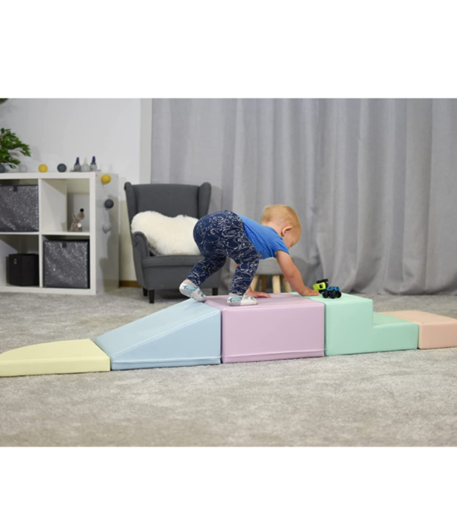 Foam blokken set corner pastel kleuren – zachte en kleurrijke blokken voor creatief spel en motorische ontwikkeling