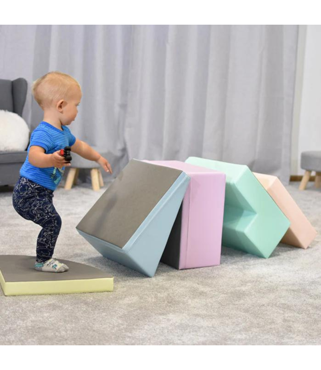 Foam blokken set corner pastel kleuren – zachte en kleurrijke blokken voor creatief spel en motorische ontwikkeling