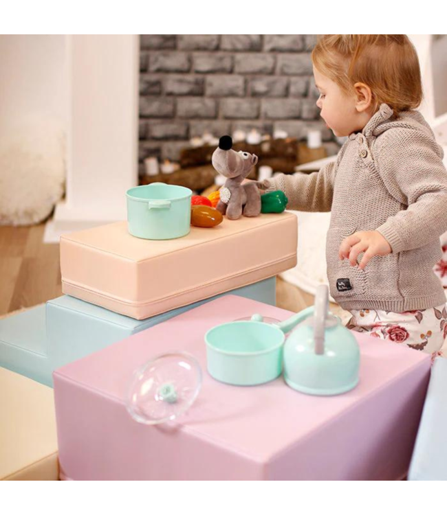 Foam blokken set corner pastel kleuren – zachte en kleurrijke blokken voor creatief spel en motorische ontwikkeling
