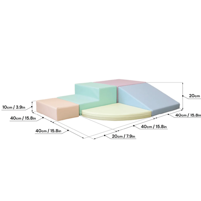 Ensemble de blocs en mousse Corner aux couleurs pastel – jeu & imagination