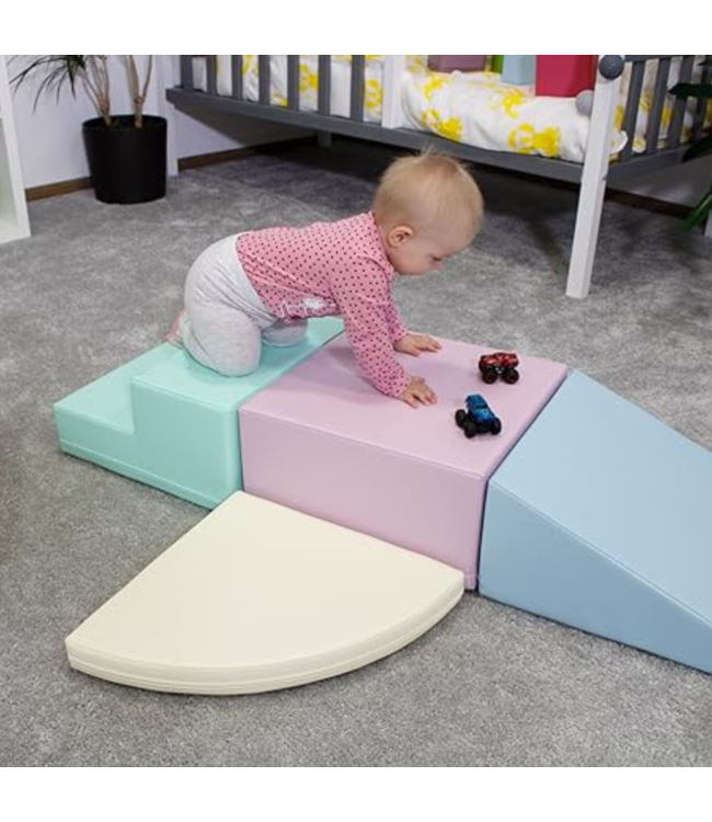 Foam blokken set corner pastel kleuren – zachte en kleurrijke blokken voor creatief spel en motorische ontwikkeling