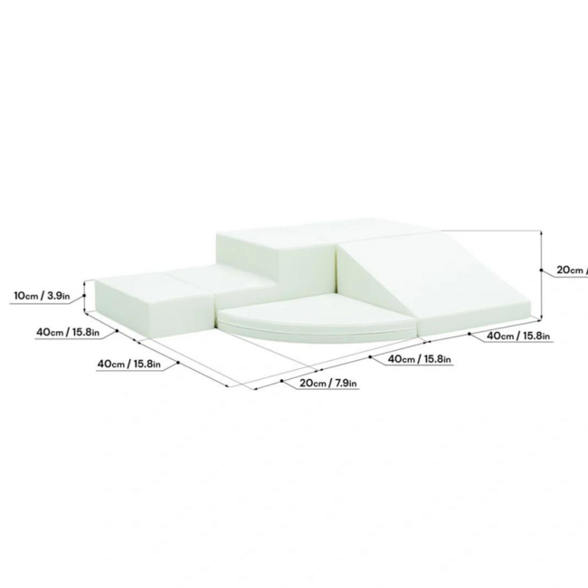 Foam blokken set corner wit – stijlvolle foam blokken voor kinderkamer en ontwikkeling