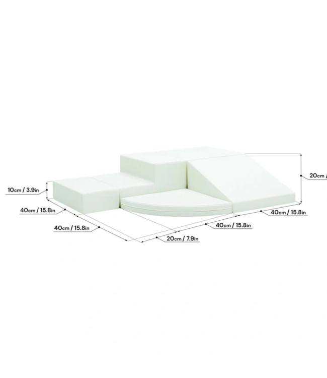 Foam blokken set corner wit – stijlvolle foam blokken voor kinderkamer en ontwikkeling