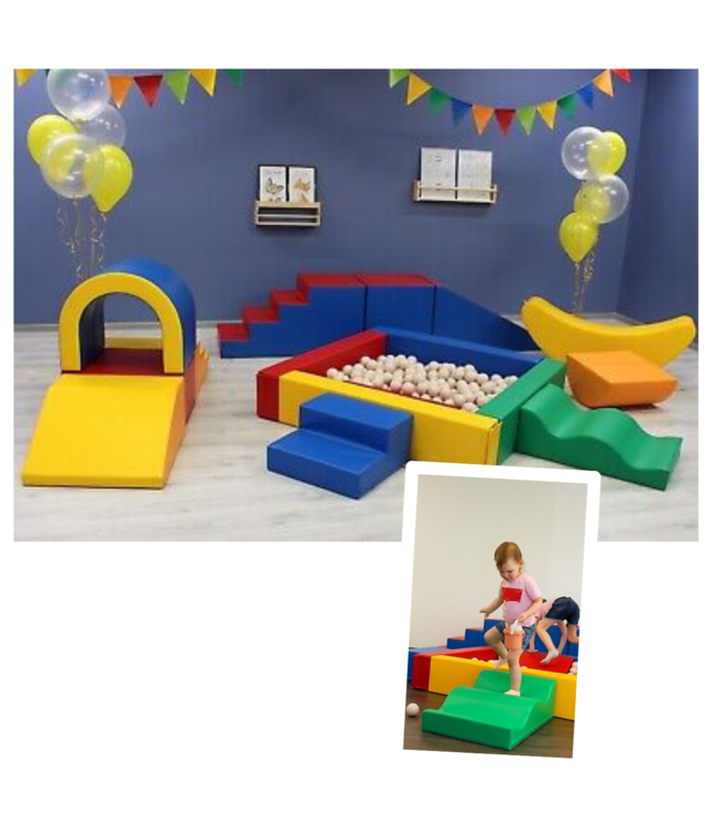 Foam blokken party set XXL in primaire kleuren – ideaal voor binnen- en buitenspeelplezier