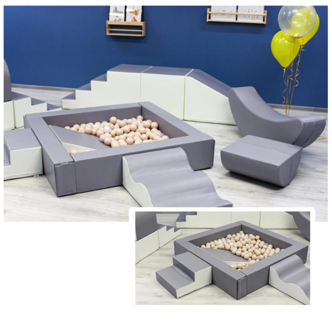 Foam blokken party set XXL in grijs-wit – stijlvol en tijdloos speelplezier voor kinderen