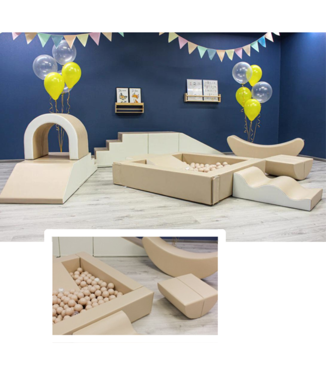 Foam blokken party set XXL in beige tinten – stijlvol en veilig speelplezier voor kinderen