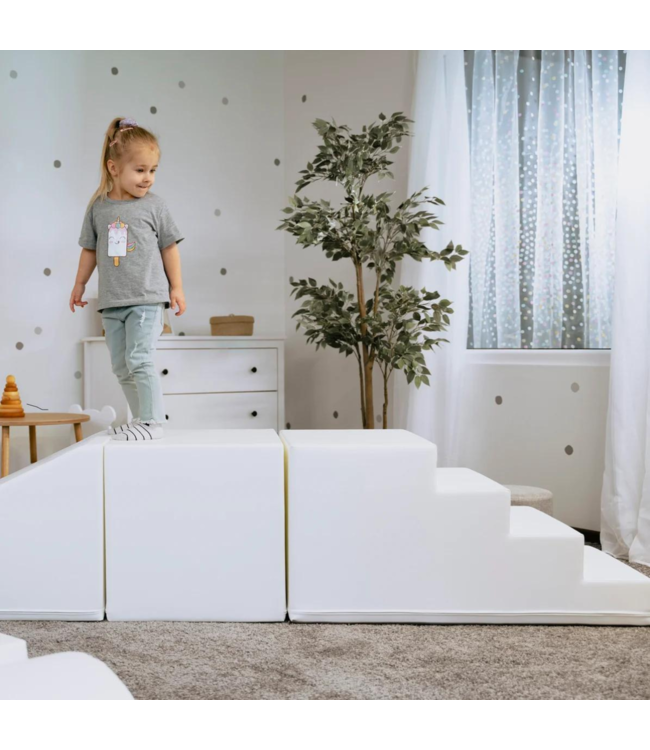 Foam blokken party set XXL in wit – minimalistisch en veilig speelplezier voor kinderen