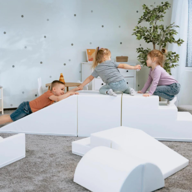 Foam blokken party set XXL in wit – minimalistisch en veilig speelplezier voor kinderen