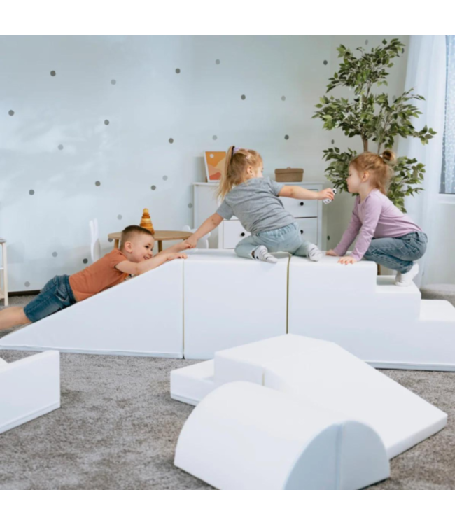 Foam blokken party set XXL in wit – minimalistisch en veilig speelplezier voor kinderen