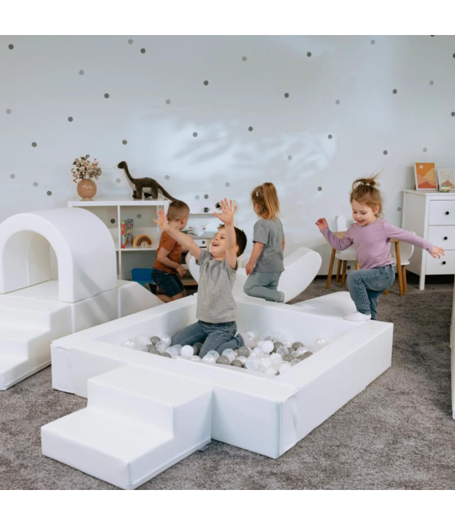 Foam blokken party set XXL in wit – minimalistisch en veilig speelplezier voor kinderen
