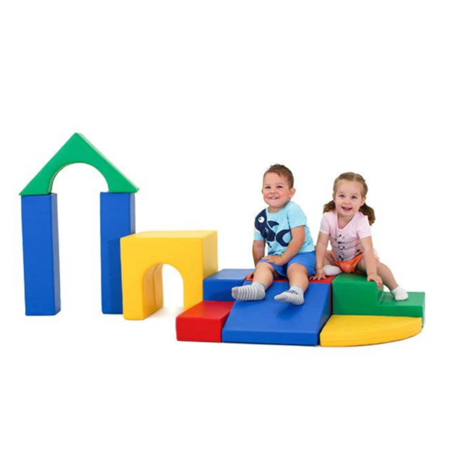 Foam blokken set XXL in primaire kleuren – veilig speelplezier vanaf 9 maanden