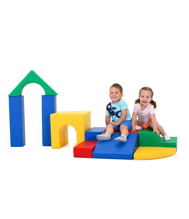 Foam blokken set XXL in primaire kleuren – veilig speelplezier vanaf 9 maanden