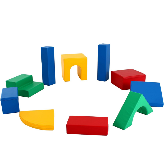 Foam blokken set XXL in primaire kleuren – veilig speelplezier vanaf 9 maanden