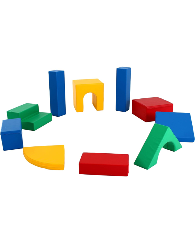 Foam blokken set XXL in primaire kleuren – veilig speelplezier vanaf 9 maanden