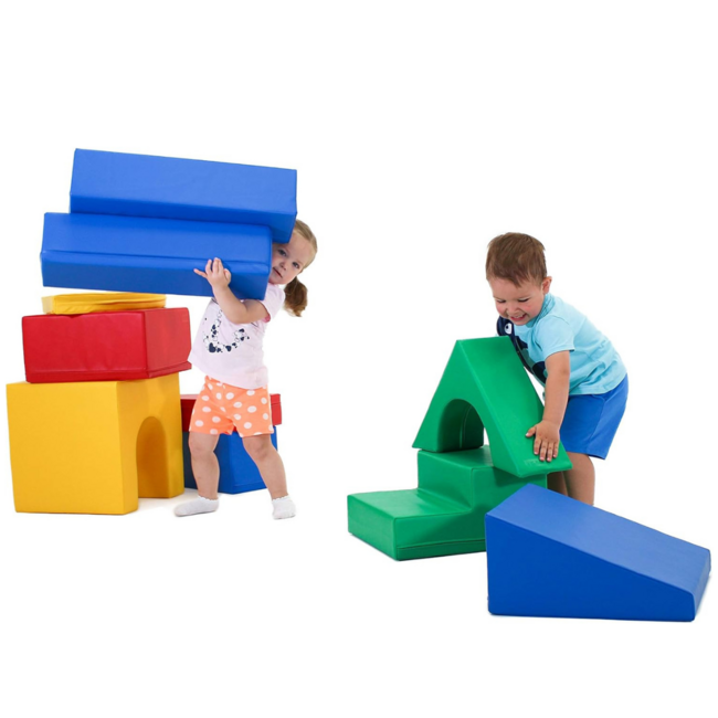 Foam blokken set XXL in primaire kleuren – veilig speelplezier vanaf 9 maanden