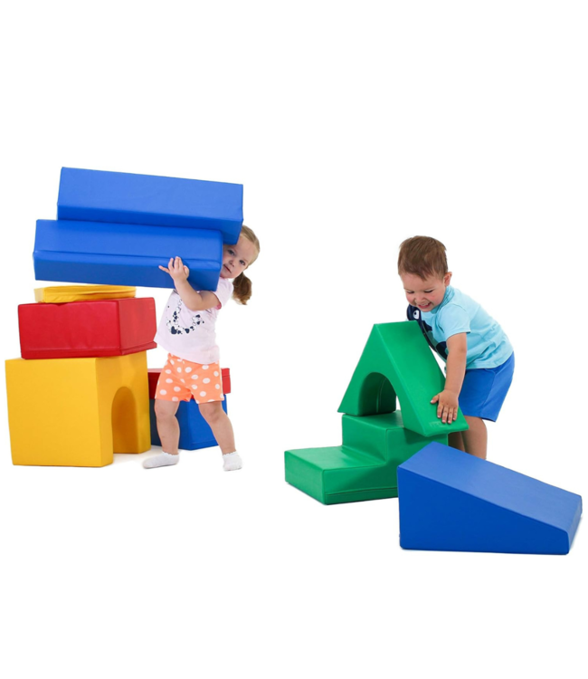 Foam blokken set XXL in primaire kleuren – veilig speelplezier vanaf 9 maanden