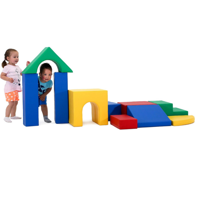 Foam blokken set XXL in primaire kleuren – veilig speelplezier vanaf 9 maanden