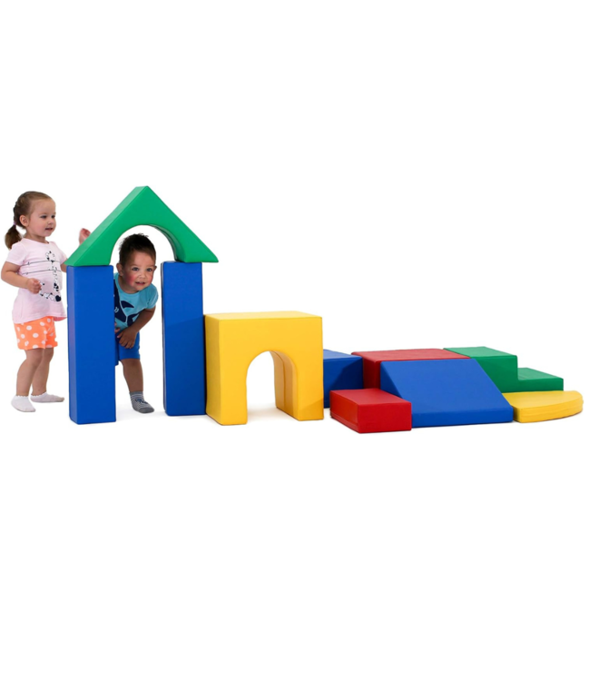 Foam blokken set XXL in primaire kleuren – veilig speelplezier vanaf 9 maanden