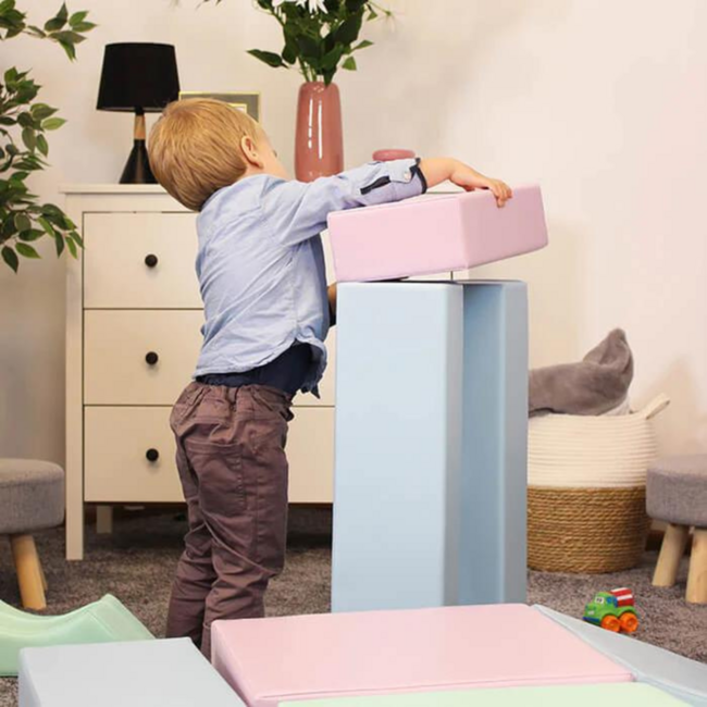 Foam blokken set XXL pastel – zacht spelen en bouwen vanaf 9 maanden
