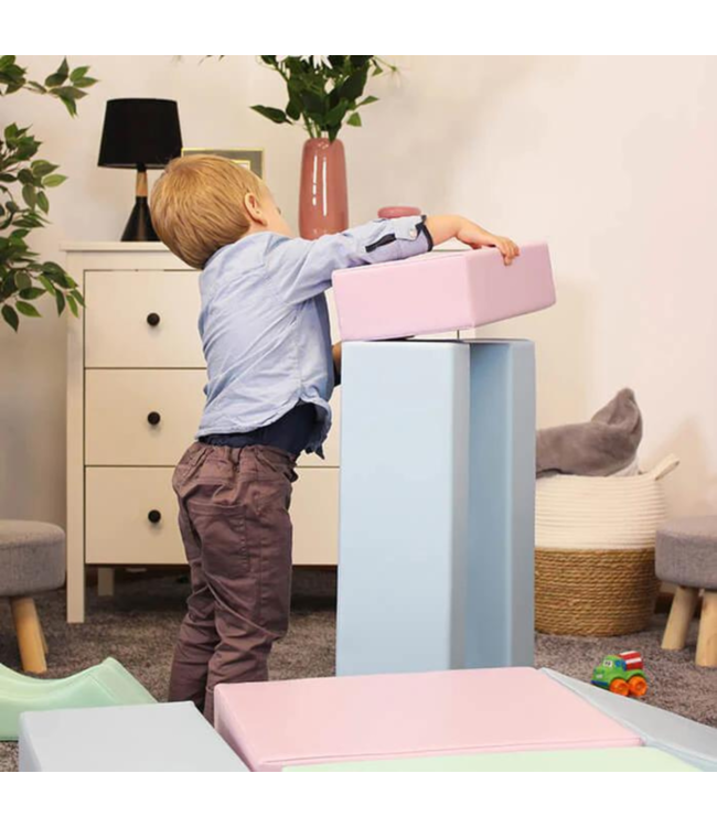 Foam blokken set XXL pastel – zacht spelen en bouwen vanaf 9 maanden