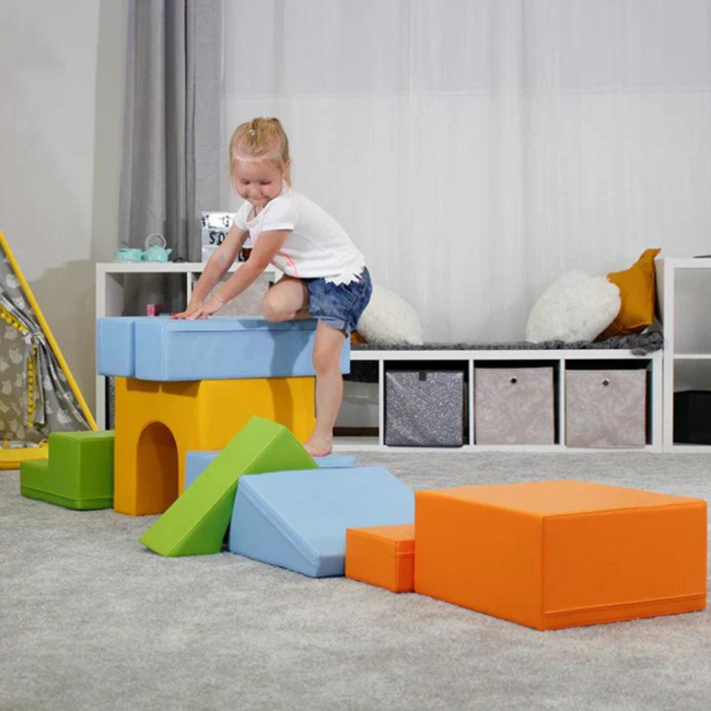 Foam blokken set XXL in lichte kleuren – veilig spelen vanaf 9 maanden