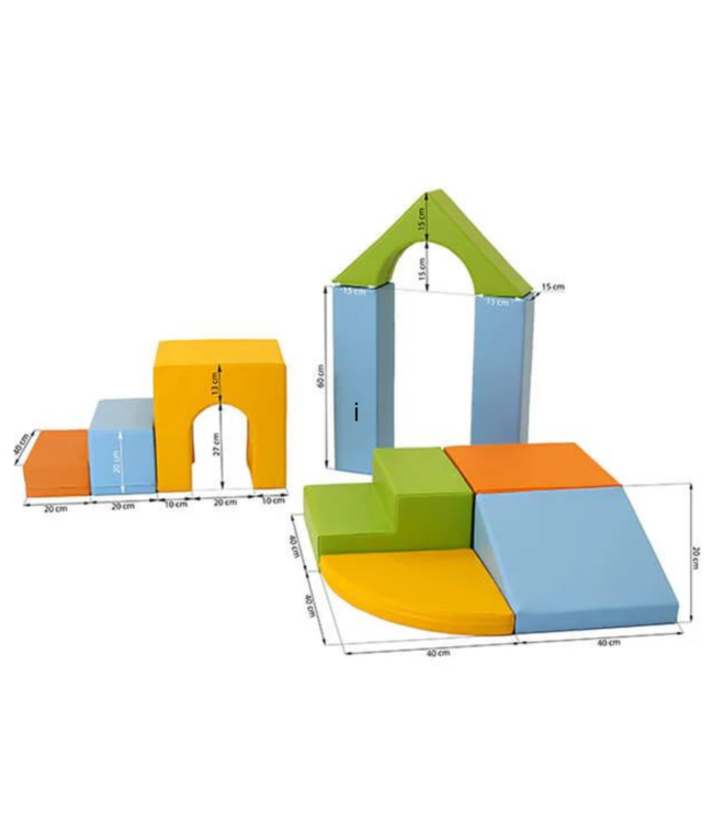 Foam blokken set XXL in lichte kleuren – veilig spelen vanaf 9 maanden