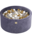 Grafiet velvet ballenbak met 300 ballen (90x40 cm)