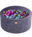 Grafiet velvet ballenbak met 300 ballen (90x40 cm)
