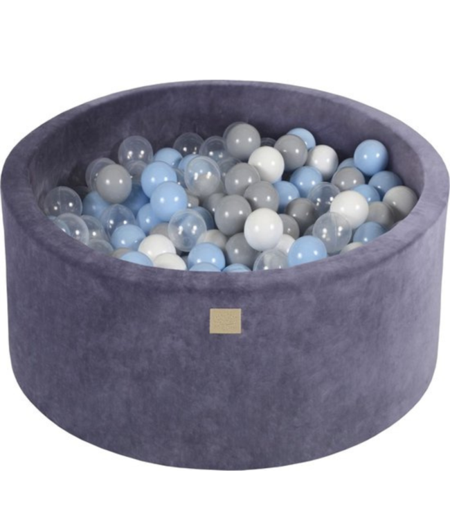 Grafiet velvet ballenbak met 300 ballen (90x40 cm)