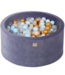 Grafiet velvet ballenbak met 300 ballen (90x40 cm)