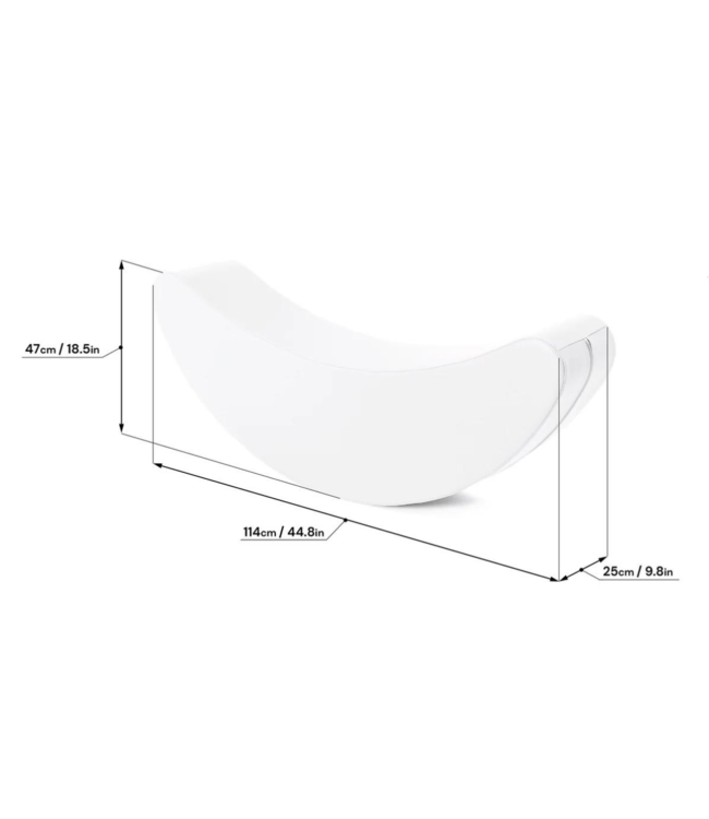 Witte kinderrocker in bananenvorm voor stijlvol speelplezier