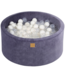 Grafiet velvet ballenbak met 300 ballen (90x40 cm)