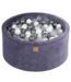 Grafiet velvet ballenbak met 300 ballen (90x40 cm)