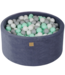 Grafiet velvet ballenbak met 300 ballen (90x40 cm)