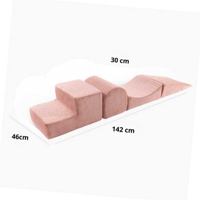 Roze foam blokken set corduroy – speels en functioneel kinderspeelgoed