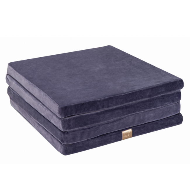 Blauwe foam speelmat van verbonden elementen, 120x120 cm